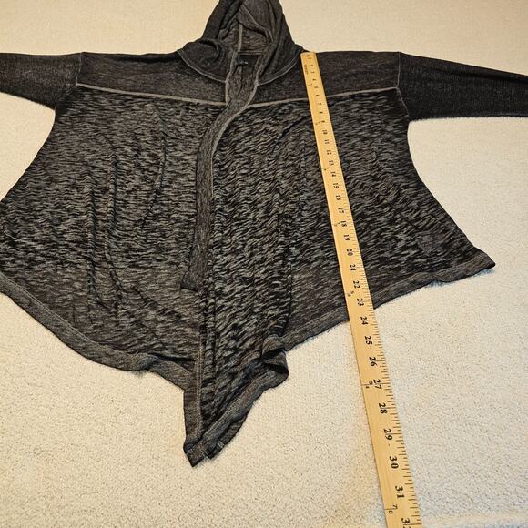 American Eagle Hooded Open Front Cardigan Waterfall Hem Soft Knit XL - Picture 6 of 7